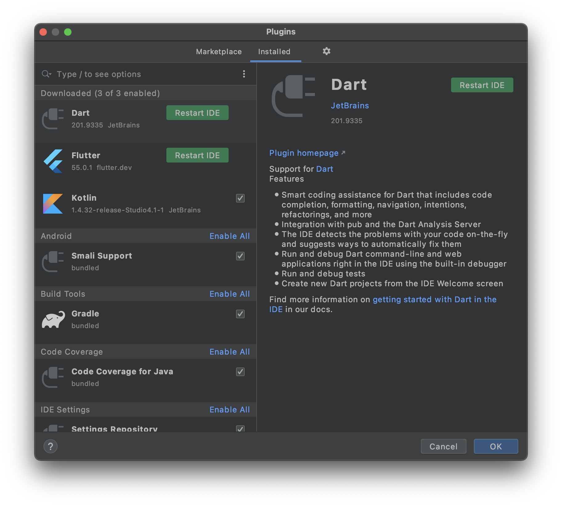 Flutter Dart Android Studio